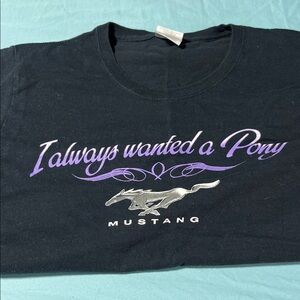 Ford Black Tee with Purple and Silver Mustang Design